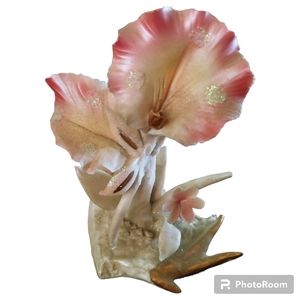 Capodimonte Pink Gold Orchid Figurine